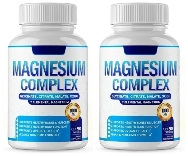 Magnezyum Kompleksi Takviyesi 7 Form Magnezyum Glisinat Sitrat Malat Orotat Taurat Günlük Mineral Desteği ile 90 Sayım — image 8