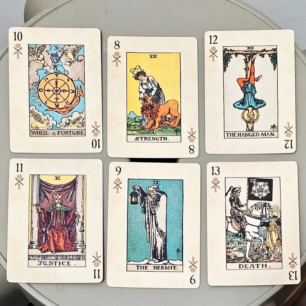 Mazzo di carte da gioco RWS: mazzo da poker da 78 carte illustrato con immagini RWS combina tarocchi e carte da gioco 9 * 6 cm a doppio rilievo — image 5