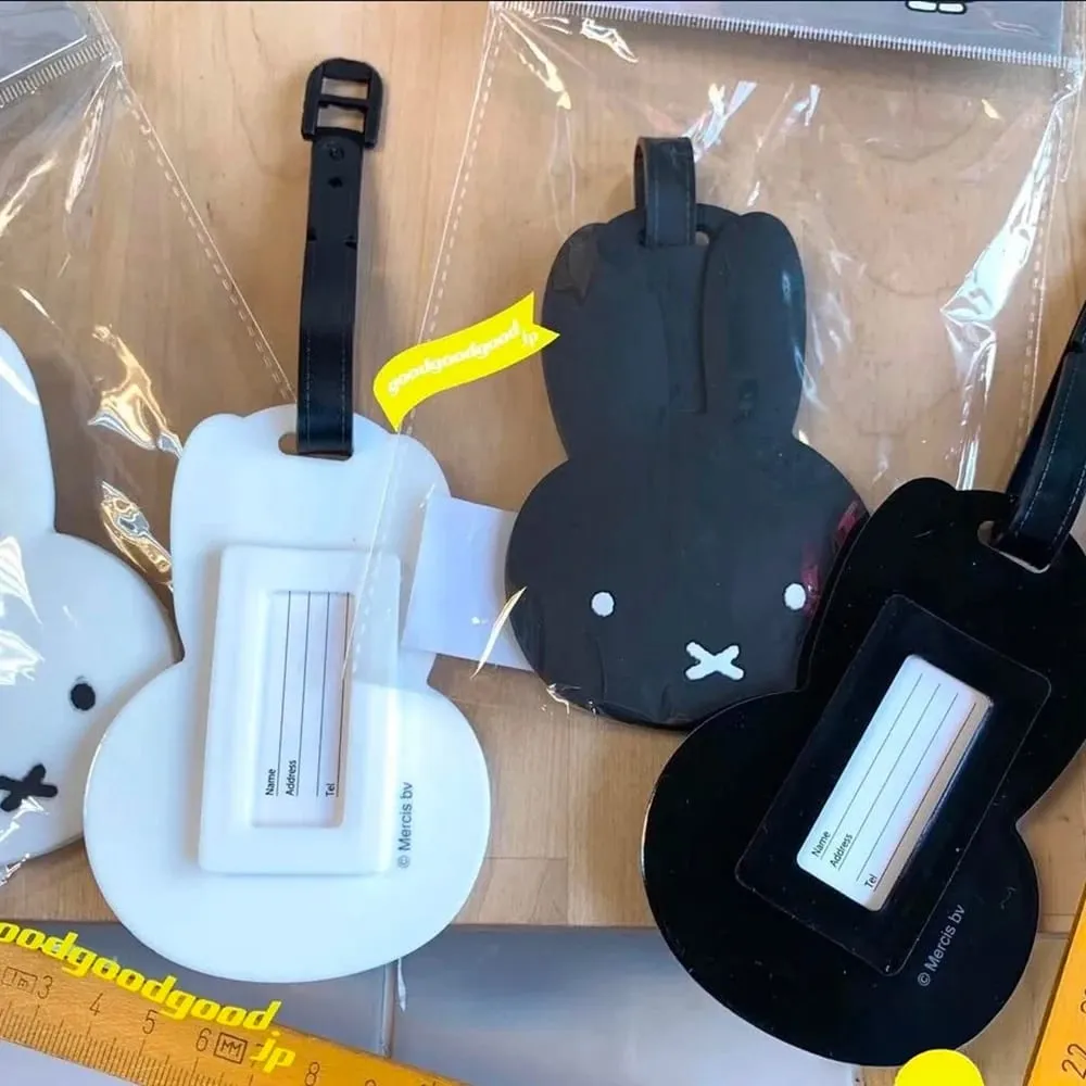 Kawaii Miffy Cute Baggage Tag Cartoon Rabbit Silicone Rubber Simple Style Luggage Check Prevent Losing Cards Girl Gift — image 6