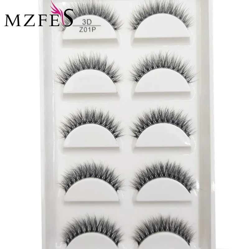 Transparent 3D Mink Eyelashes Natural Clear False Eye Lashes Soft Invisible Eyelash Wispy Makeup Faux Cils H13 X08 5 Pairs — image 8