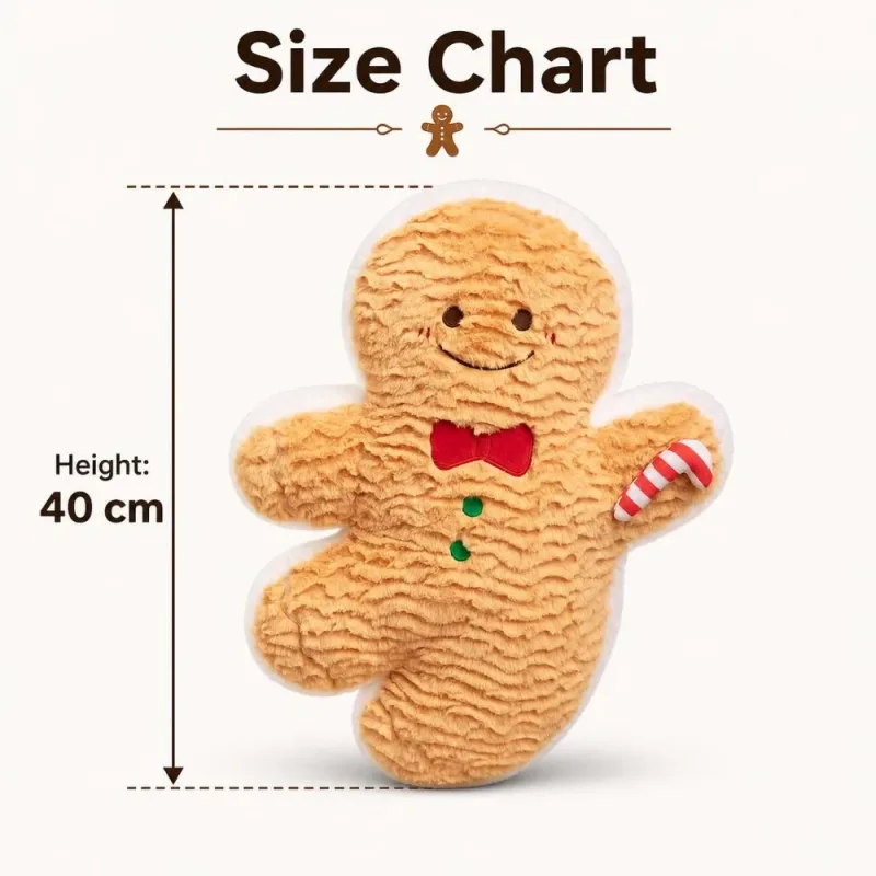 Leuke creatieve vorm Kerstkussen Zacht gevuld Comfortabel Gingerbread Man Kussen Seizoenspatroon Taille Kussen Home Decor — image 10
