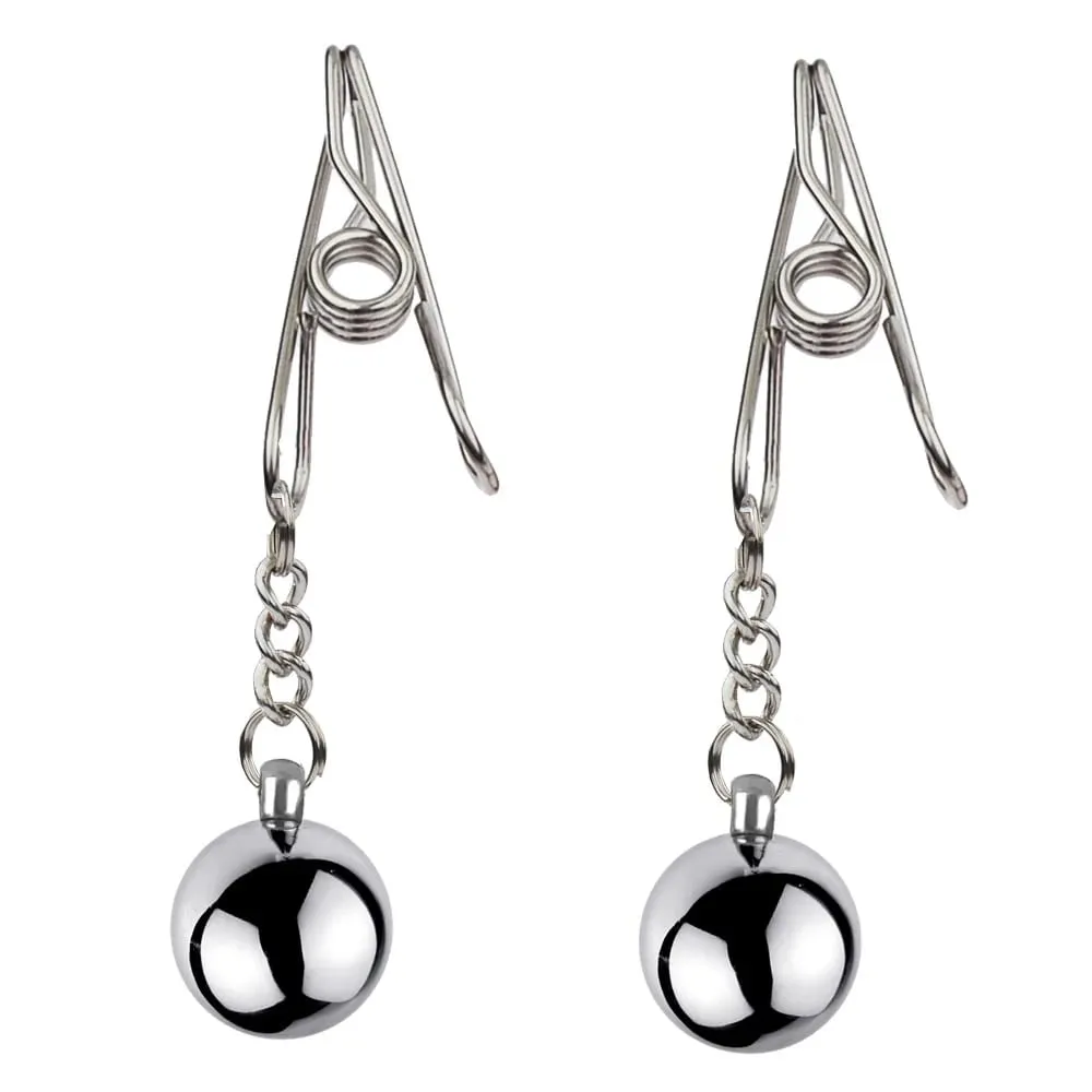 Heavy Nipple Clamp Clips Weight Slave Stimulator Metal Nipple Clips With Ball Weight Breast Bondage Restraint Sex Toy Woman — image 4
