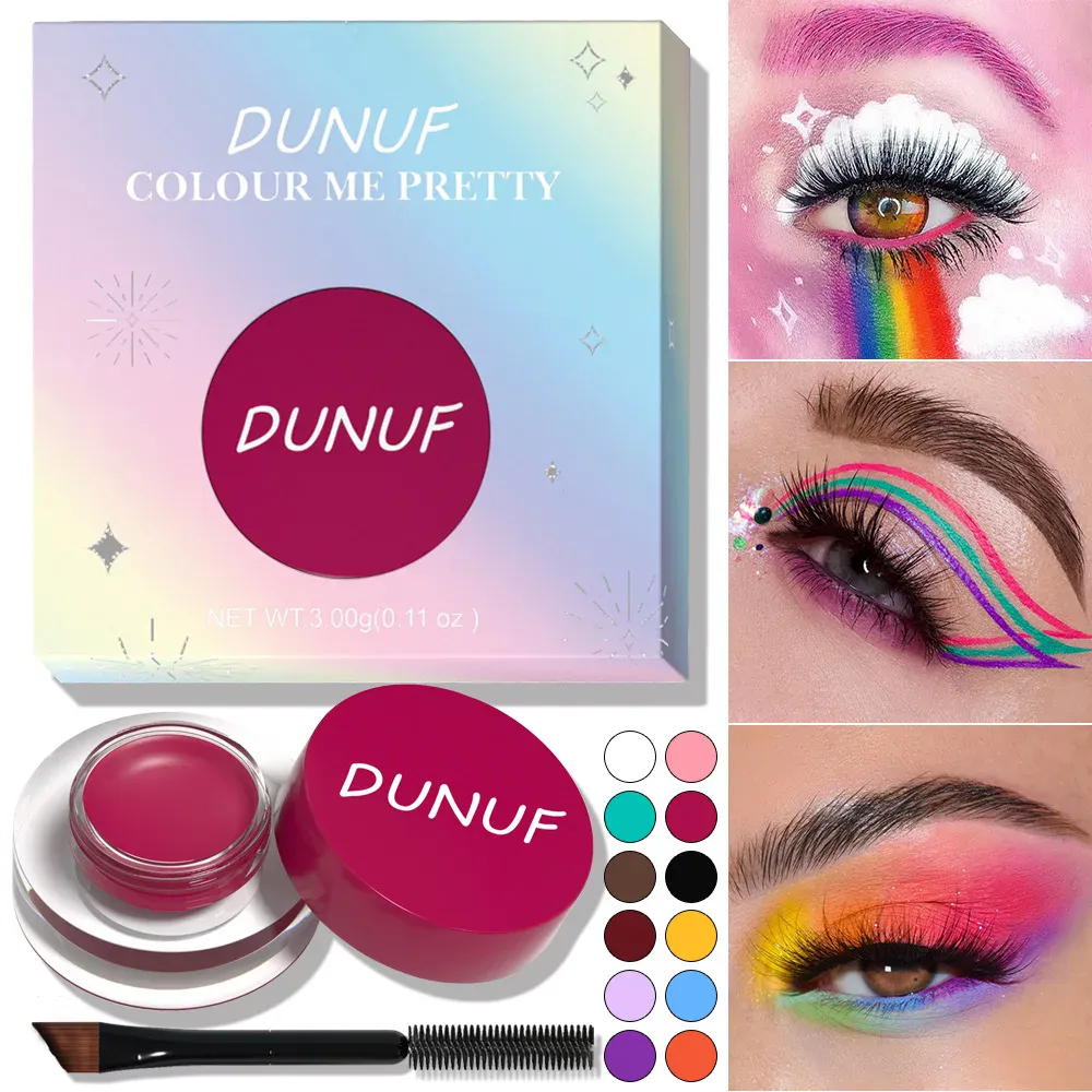 Waterproof and Durable Matte Eye Shadow Eyeliner Cream 12 Color Eyebrow Dye Cream Multi-function Facial Paint Cream Makeup