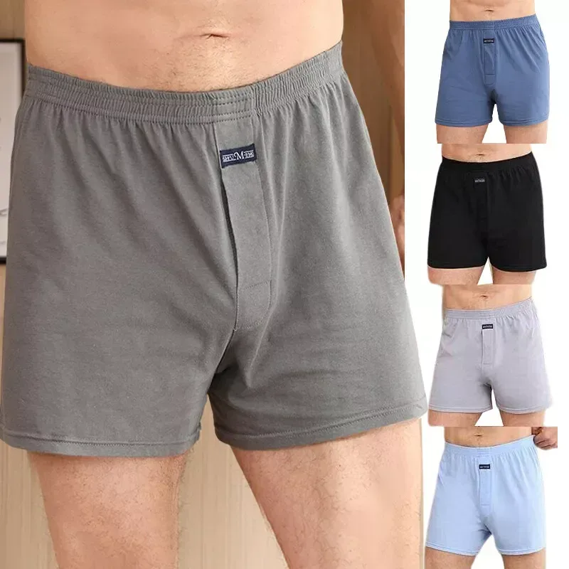 Boxer homme Pantie Lot sous-vêtement ample grand court coton grande taille sous-vêtements pour homme Boxer slip solide moyen homme Boxer — image 9