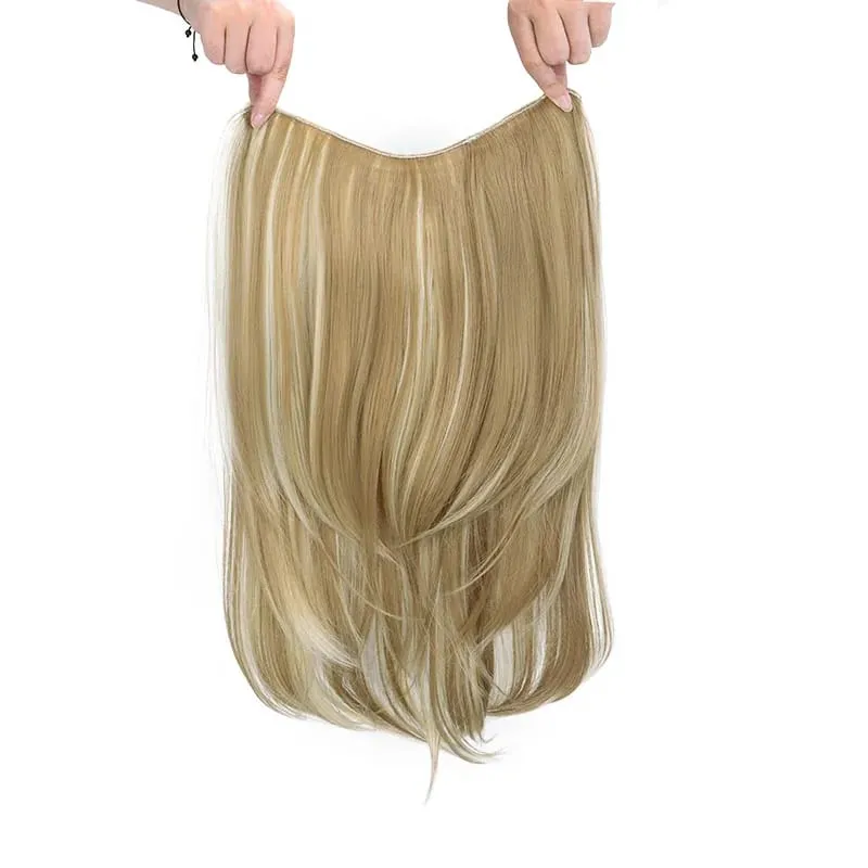 22Inch Synthetic Long Micro Curly Layered Hair Extension Patch Natural Looking Invisible One Piece Wig for Women — image 13