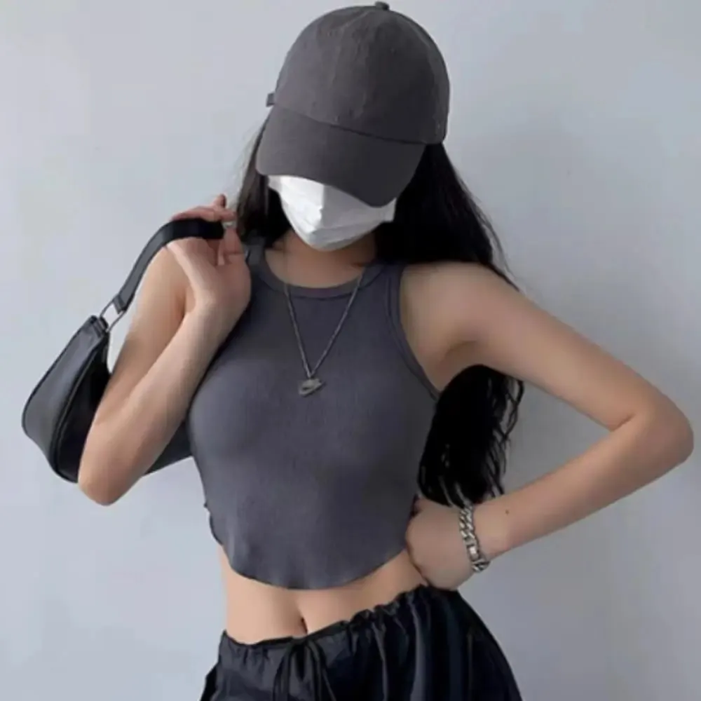 2025 U Push Up Sport Bra Fashion Women Tank Top Solid Color Sleeveless Vest Comfortable Short Top Breathable Casual Crop Tops
