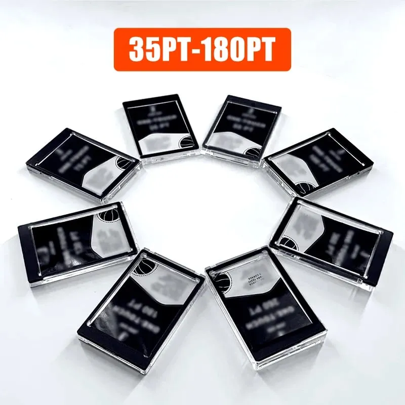 35-180PT Black Magnetic Trading Card Holders UV Protect For Sports Game Cards 100PT 130PT 180PT Material Jersey Card Case — image 4
