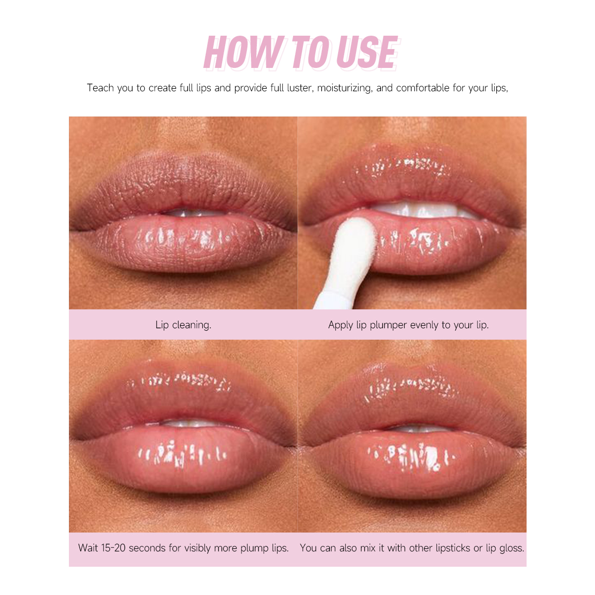 Glitter Plumping Lip Gloss Jelly Strawberry Moisturizer Fruit Lip Oil Transparent Fullness Lip Tint Gel Soft Tube Makeup LipCare — image 7