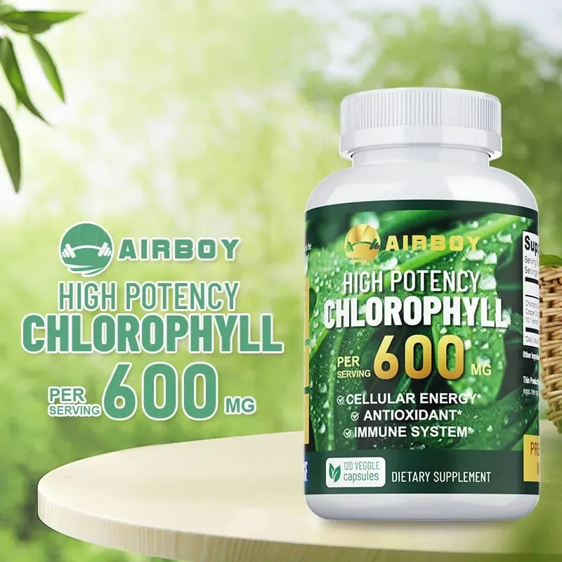 Chlorophyll Supplement 600mg - Supports The Immune System Reduces Body Odor and Bad Breath Boosts Energy Antioxidant — image 2