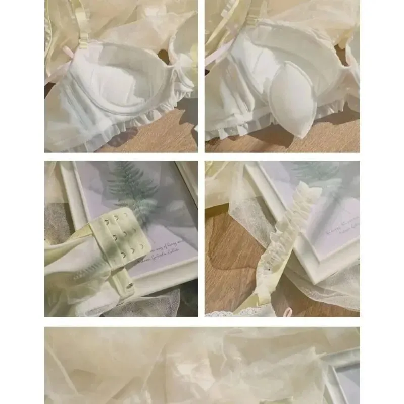 Nippon's Pure Desire Cute Princess Style Thin Cup Bra Set Print Cute Bow Bra Comfortable Lace Underwear Underwear Gothic — image 6