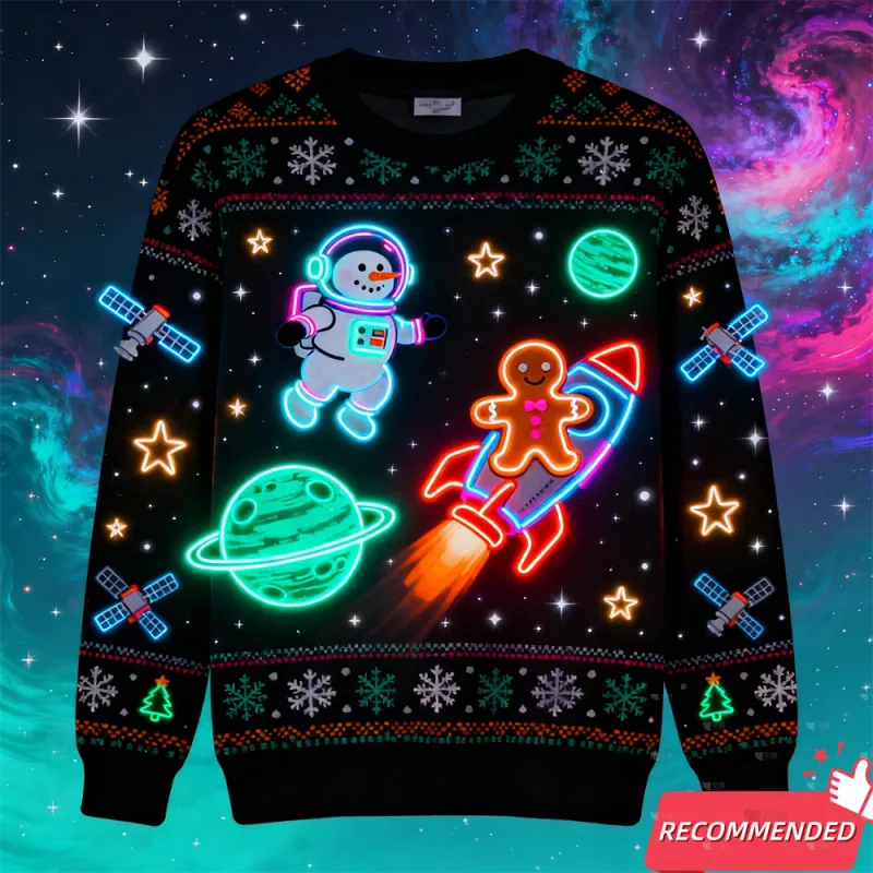 ปลอมนีออน 3D พิมพ์น่าเกลียด Xmas เสื้อกันหนาวสำหรับผู้หญิงผู้ชายเสื้อผ้า Merry Christmas Snowman ตลก Santa Jesus Pullovers ...