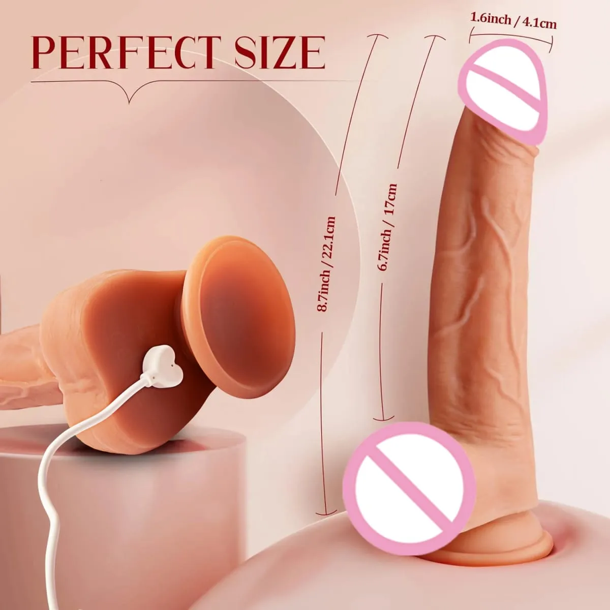 Huge Realistic Silicone Remote Control Dildo Thrusting Vibrating Female Sex Toys Penetration G Spot Clit Vagina Orgasm Massager — image 6