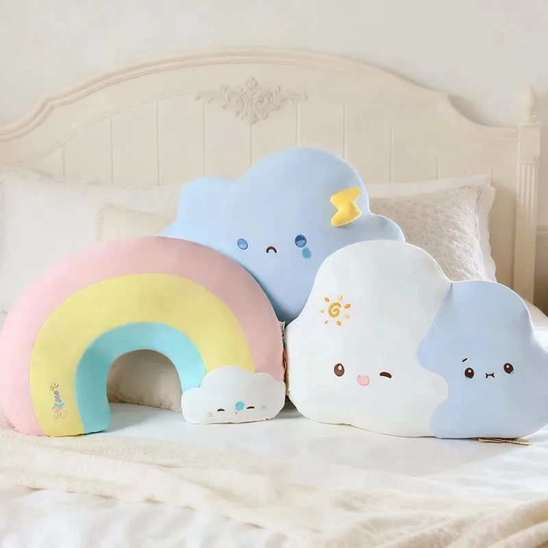 Creative Weather Series Rainbow Cloud หมอน Plush นุ่มน่ารักการ์ตูน Kawaii ตุ๊กตาตุ๊กตาเด็กโซฟาเบาะตกแต่งบ้าน — image 9