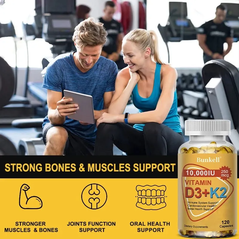Bunkell Vitamin D3 + K2 with Coconut MCT Oil Vegan D3 10000 IU with K2 200 Mcg for Bone & Immune Health Non-GMO Gluten-Free — image 4