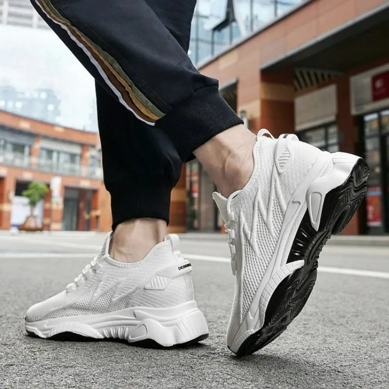 Männer Schuhe 10cm Höhe Erhöhen Turnschuhe Outdoor Atmungsaktive Casual Schuhe Lace-up Männer Lauf Schuh Mesh Weiche Sohle aufzug Schuhe