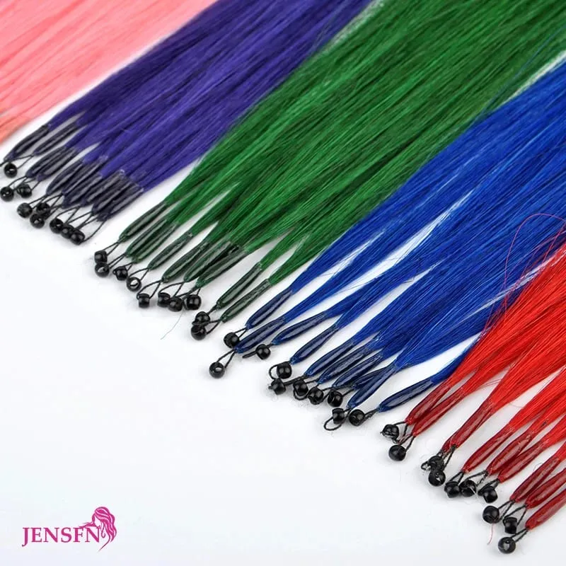 8D Natural Hair Extensions Human Hair 10pcs 0.5g/s Micro Ring 18Inch Micro Link Hair Loop Extension For Women variety of color — image 2