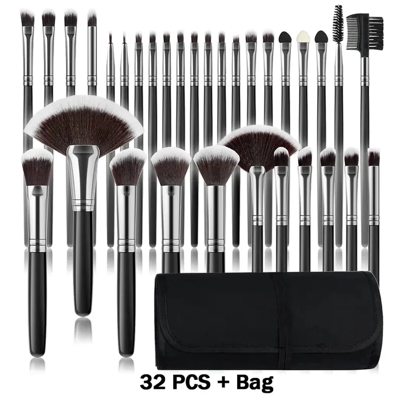 New 10/32PCS Makeup Brushes Set Soft Fluffy Powder Foundation Contour Blush Concealer Eyeshadow Blending Highlighter Beauty Tool — image 9