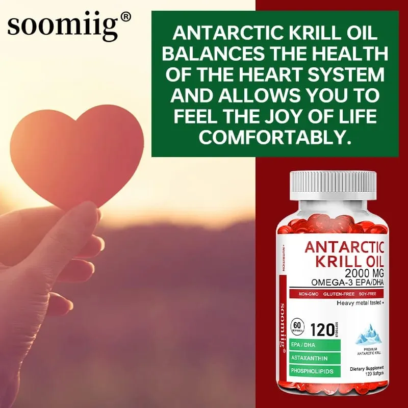 Antarctic Krill Oil - Supports Brain Cardiovascular Joint Eye & Skin Health - Omega-3 EPA DHA Astaxanthin - 120 Capsules — image 4