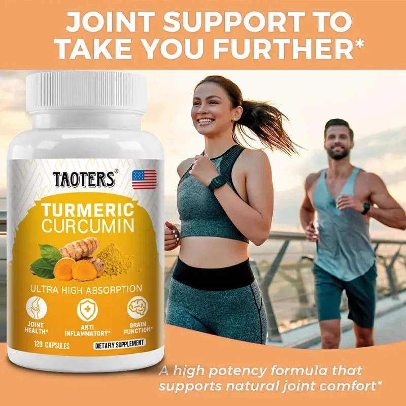 Turmeric Curcumin Capsules Natural Joint Support Relieve Joint Pain Support Brain Health & Heart Health