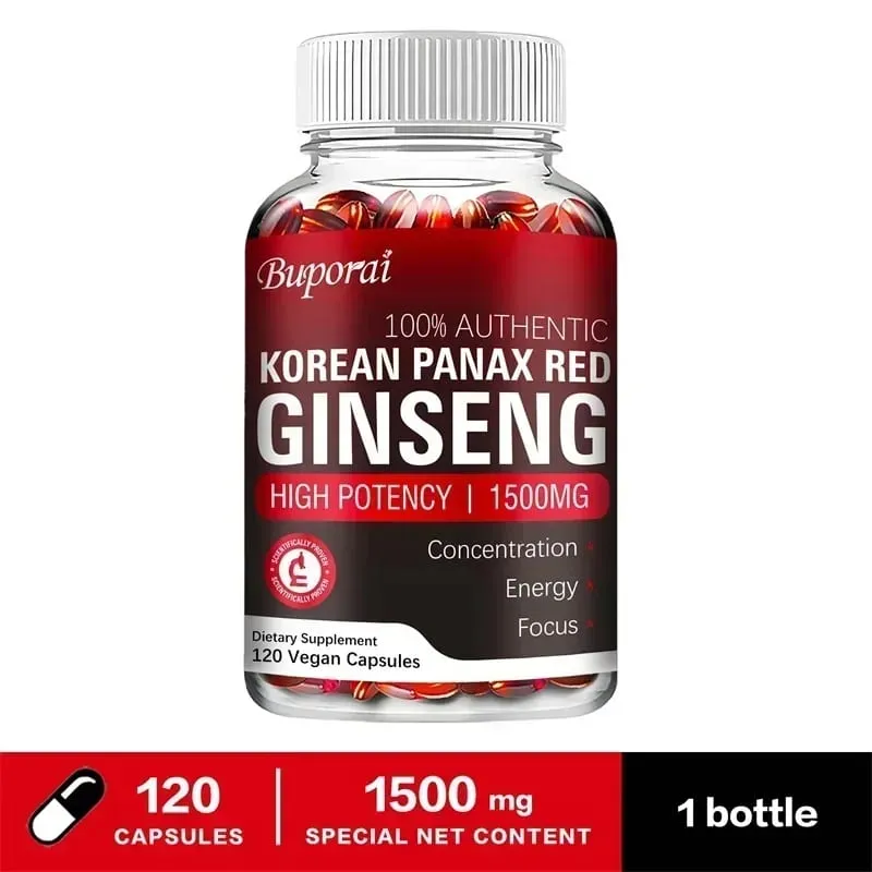 Korean Red Panax Ginseng Capsules - Increases Energy Mood Stamina & Performance Supports Mental Health — image 9