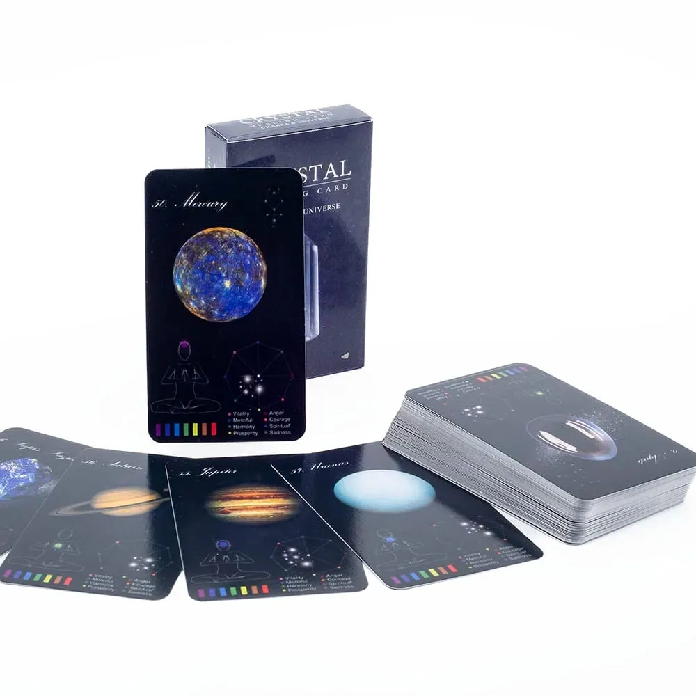 Crystals Healing Cards 60-Card Deck with Crystal Zodiac and Oracle Cards for Fate Divination Prophecy Family Party Board Games — image 2
