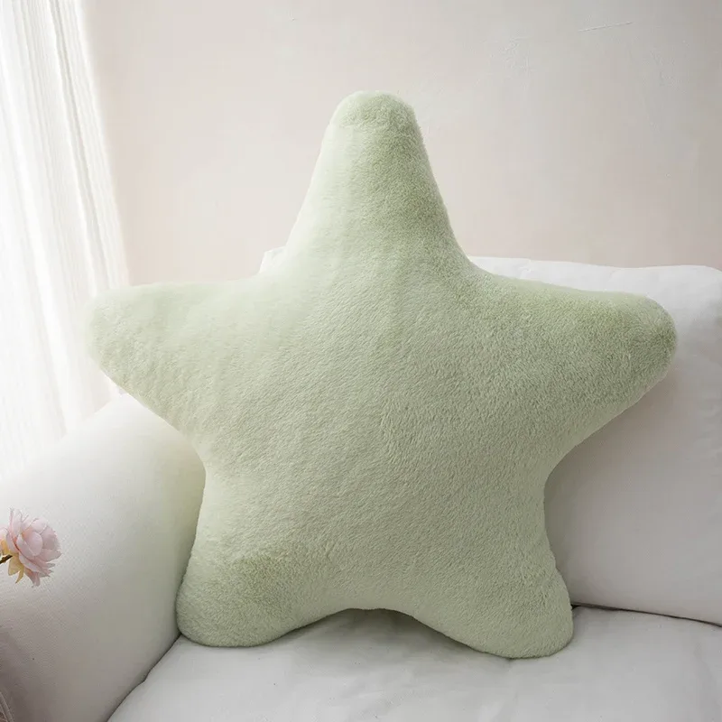 Zacht pluche stervormig kussen Decoratief schattig bedkussen voor kinderslaapkamer Woonkamer - Pluche sierkussen — image 2