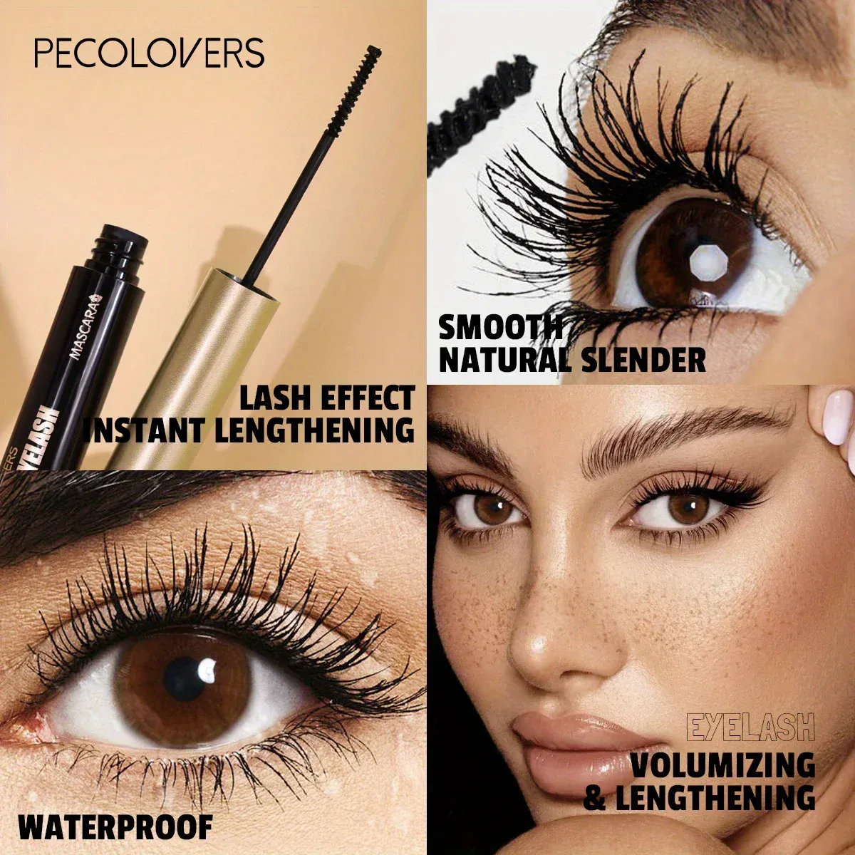 2PCS Fast Drying 3D Black Mascara Waterproof Lengthening Curling Long Lasting Eyelashes Make Up Beauty Eye Korean Cosmetic