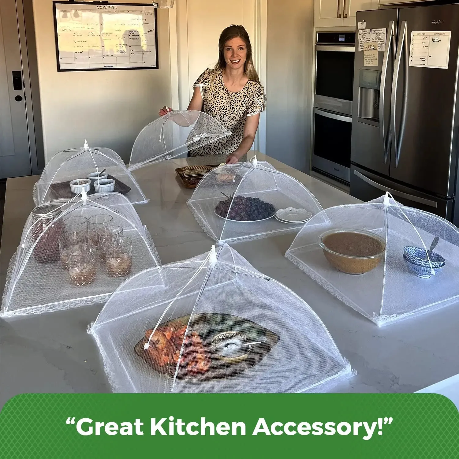 Large 17x17 Pop-Up Mesh Food Net Covers Tent Umbrella for Outdoors Screen Tents Protectors For Bugs Reusable and Collapsible