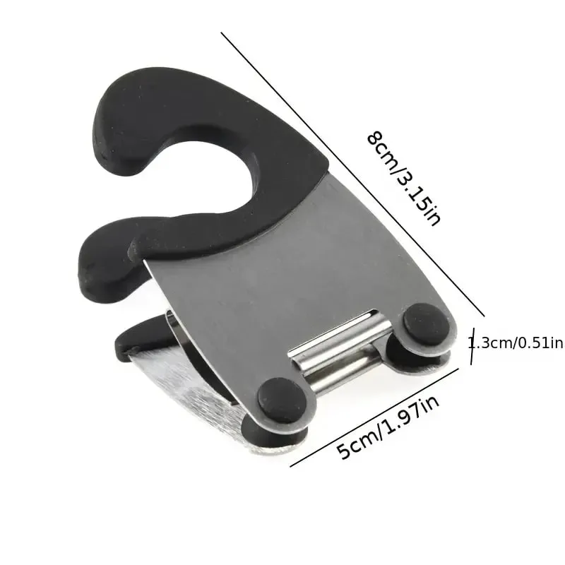 1pc Bowl Clip Stainless Steel Pot Side Clips Anti-scalding Spoon Holder Kitchen Bowl Clip Black Red — image 3
