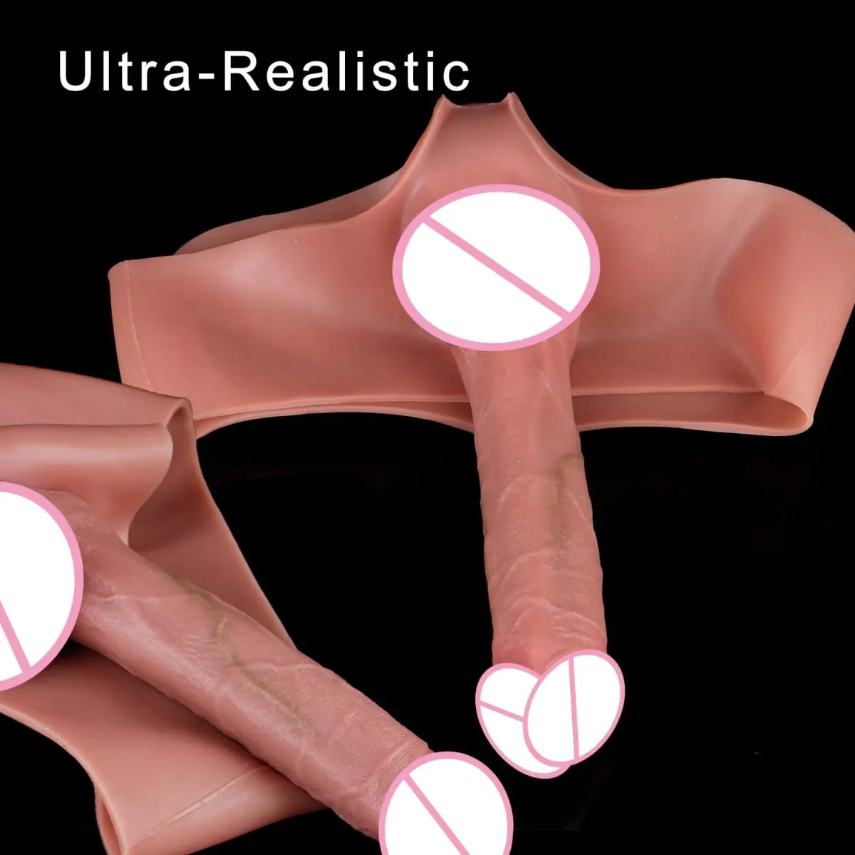 Mandlige Strap-On Long Hollow Dildo Ultra Realistic Penis Extend Sleeve Bukser насадка на член Mandlige Cock Cover Sexlegetøj — image 6