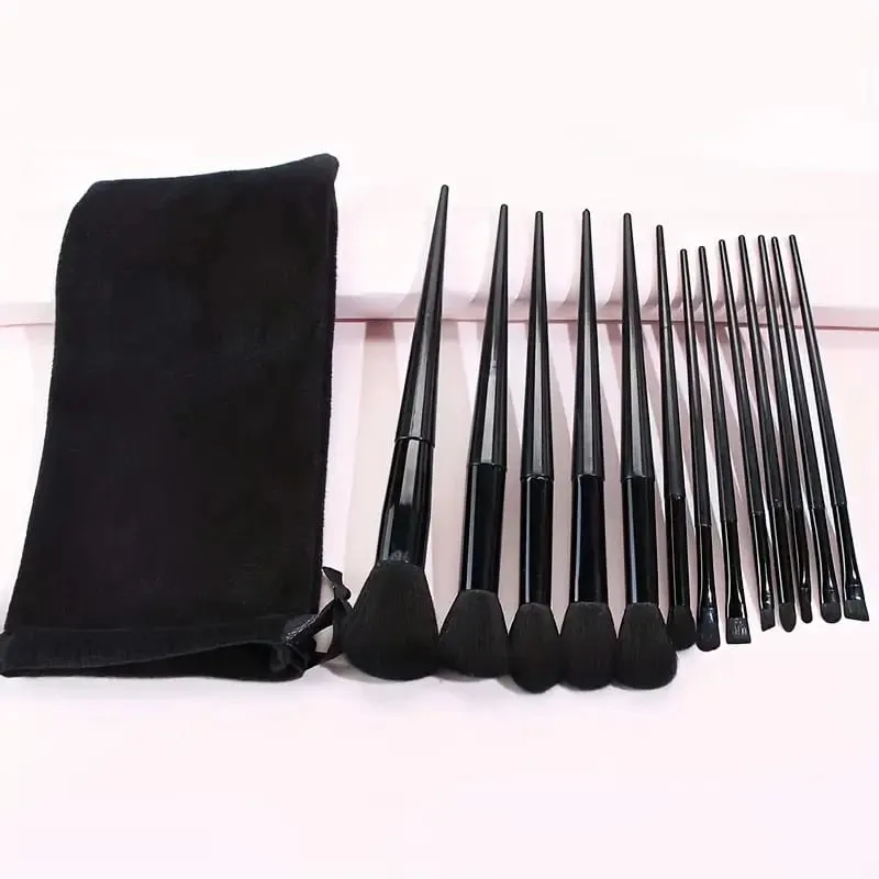 13PCS Black Makeup Brushes Set Powder Foundation Blush Kabuki Blending Makeup Beauty Tools Brochas Maquillaje for Cosmetics — image 6