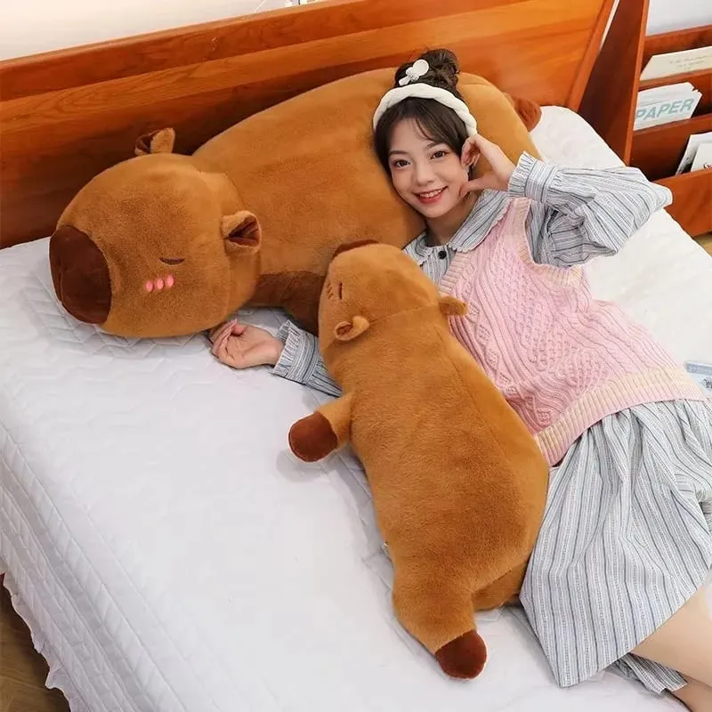Kawaii Capybara Long Sleep Pillow Stuffed Capibara Plushie Cute Fluffy Doll Soft Sofa Cushion Nap Sleeping Toys for Home Bed — image 2