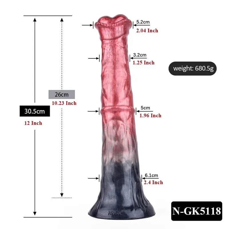 Dildo Kuda Silikon Palam Dubur Zakar Panjang Simpul Besar G-spot Perangsang Faraj dengan Cawan Sedut Mainan Seks Dewasa untuk Wanita Lelaki