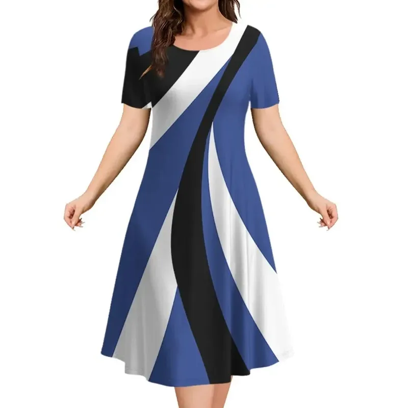 Oversized Summer Women's Short Sleeve Dress Plus Size 9XL Women's Loose Short Dress Casual Printed Fashion Party Dresses 2025 — image 2