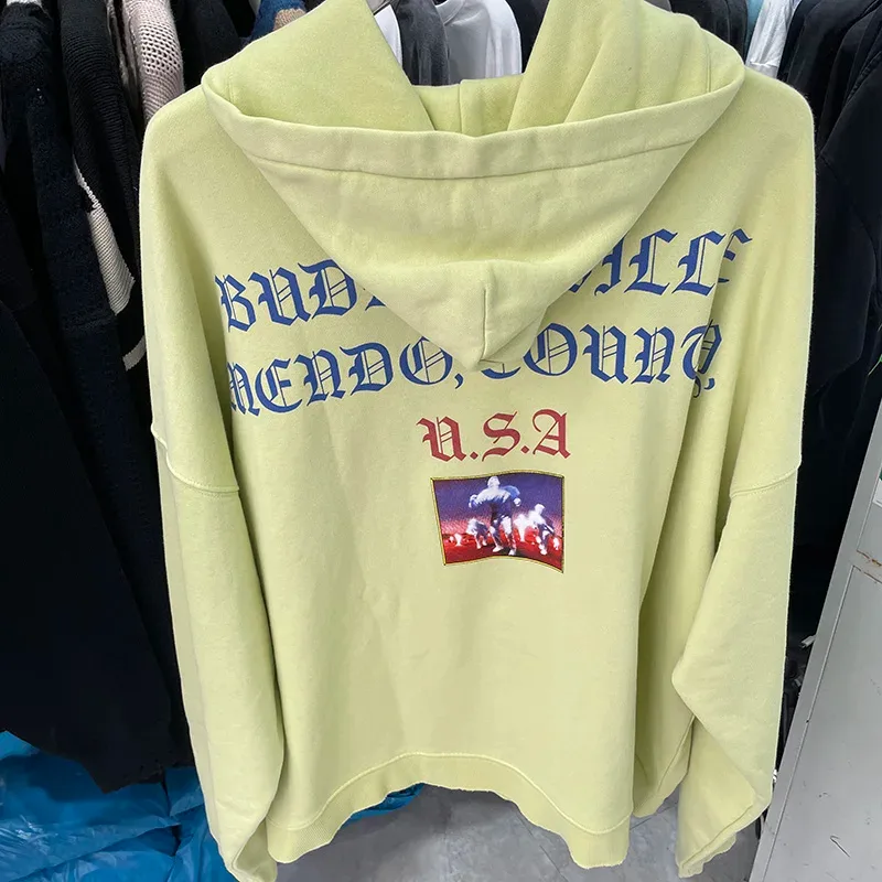 Nieuwe Oversize PALY Hoodies Heren Vrouw Gewassen Zwart Beschadigd Beste kwaliteit Casual Vintage Vest Zip Sweatshirts