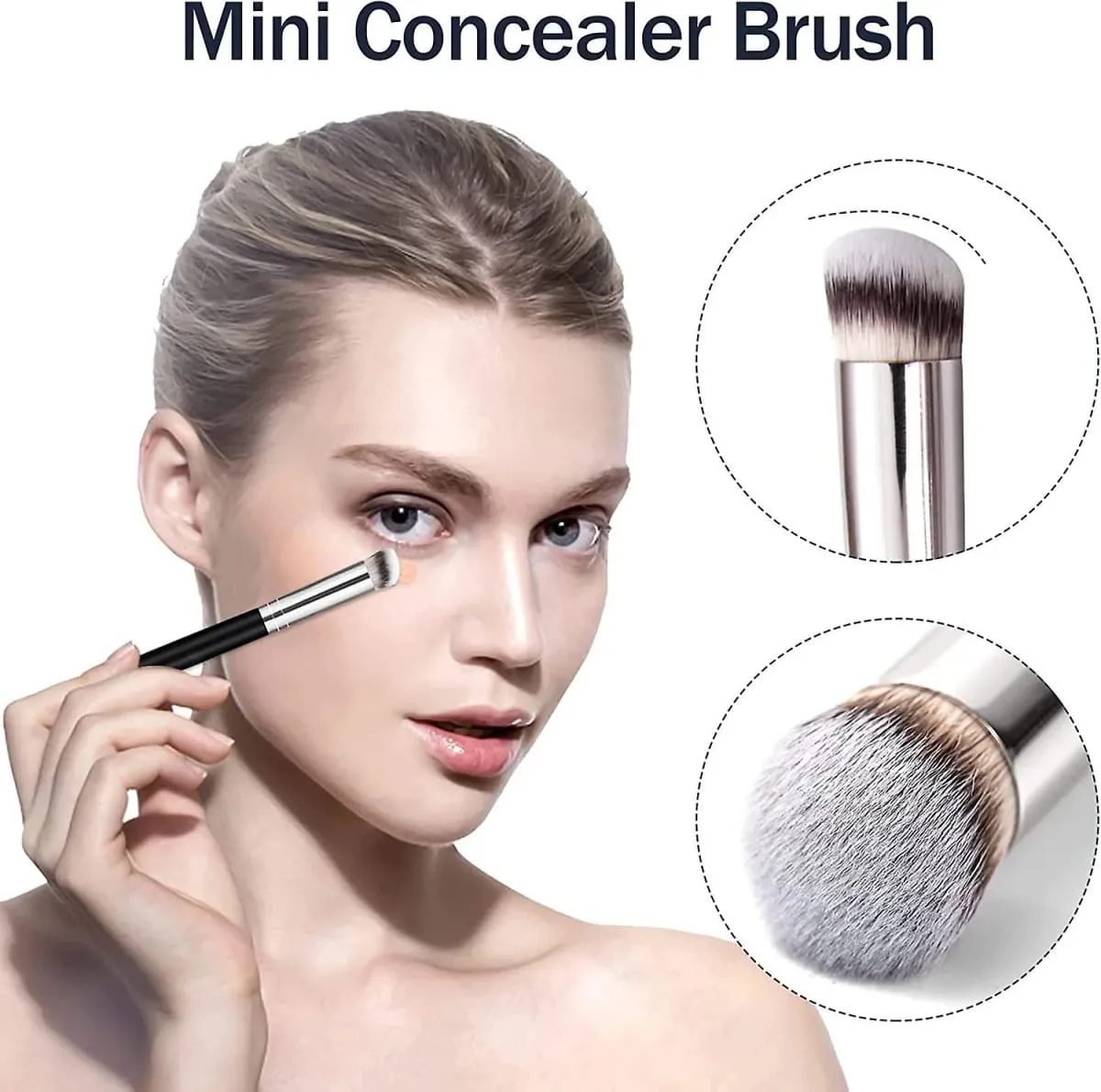 1/2/5 pcs Foundation Concealer Brush Premium Contour Blusher Brushes Flawless Under Eye Dense Face Makeup Brush For Blending — image 3