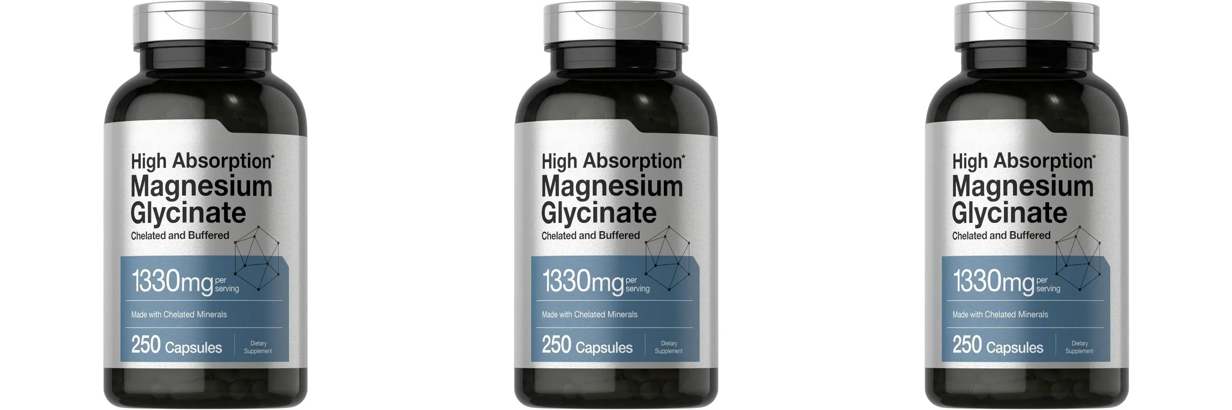 Magnesium Glycinate 1330mg (Elemental Magnesium) 250 Kapslar Kelaterade buffrade mineraler Icke-GMO glutenfritt kosttillskott — image 11