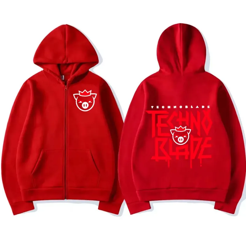 Technoblade Merch Print Zipper Hoodies Sweatshirts Harajuku Men Women Hip Hop Streetwear Casual Loose Hoodies Fashion Pullovers — image 4