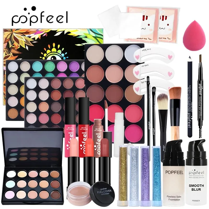 All-in-One Makeup Kit 3 Set Options Full Face Cosmetics Set Beginner-Friendly Gift For Women