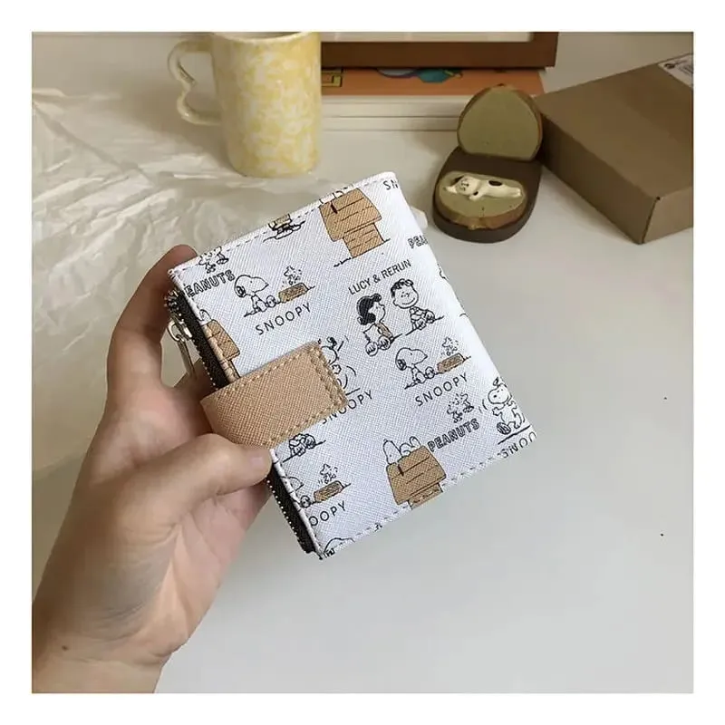 Snoopy Purse Anime Cartoon Short Coin Wallet High Value Cute Zipper Student ID Holders Multi Slot Bag Women Men Birthday Gifts — image 2
