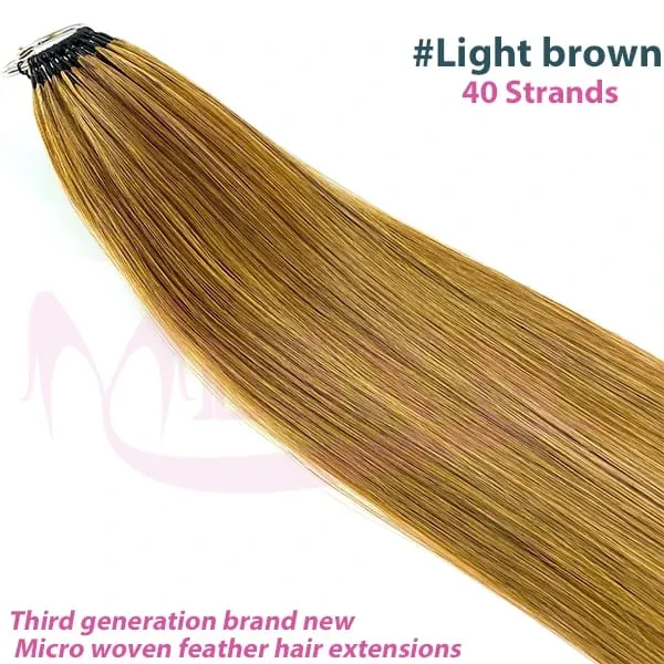 Third New Feather Hair Extensions 100% Human Hair Real Natural Hair Comfortable And Invisible Brown Blonde 613 Color — image 12