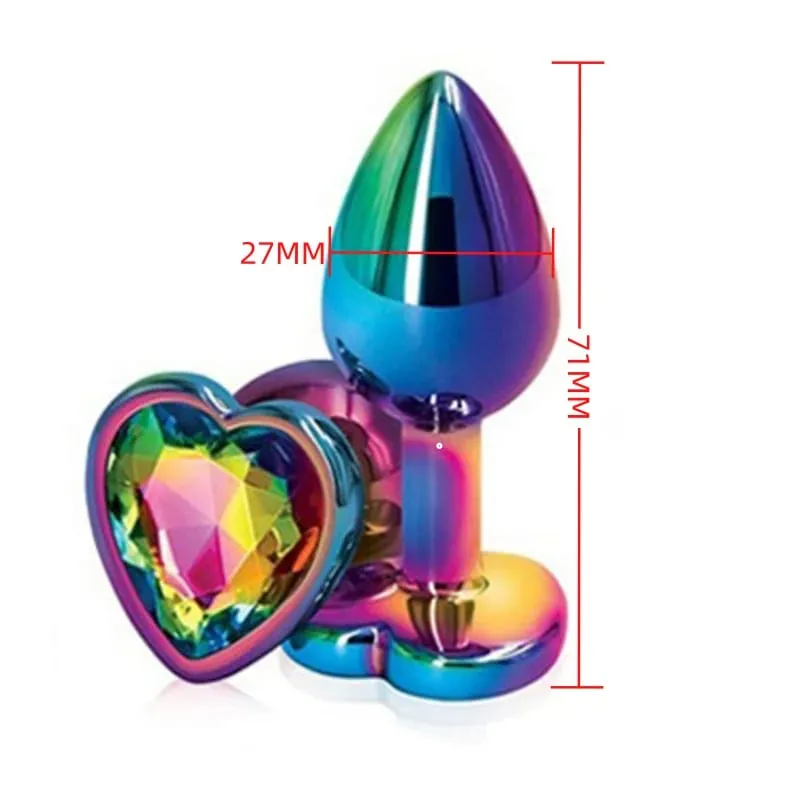 Small Size Metal Anal Beads Butt Plug Mini Rainbow Rose gold Butt Plug Crystal Jewelry Trainer Anal Dildo Masturbation Sex Toy — image 18