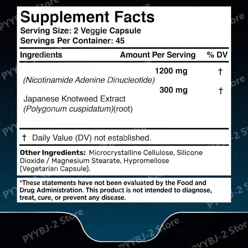 NAD+ kapslar med Resveratrol örtantioxidanttillskott Stöd för cellhälsa Energi och anti-åldrande för kvinnor män 90 delar — image 3
