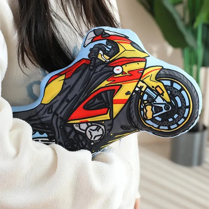 Public Transportation Colorful Plush Pillow Stuffed Excavator Motorbike Tank Airplane Sofa Room Decor Cushion Men Present — image 10