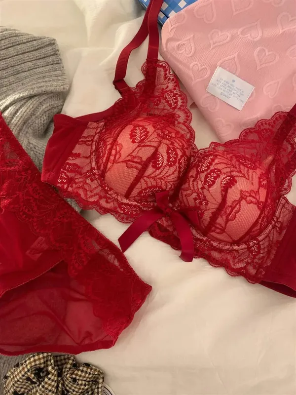 ホット販売ワイヤレスレースブラジャー女性スモールバスト厚いパッド入りプッシュアップリフト抗たるみサイドサポートセクシーなランジェリー 32‑38 AB — image 13