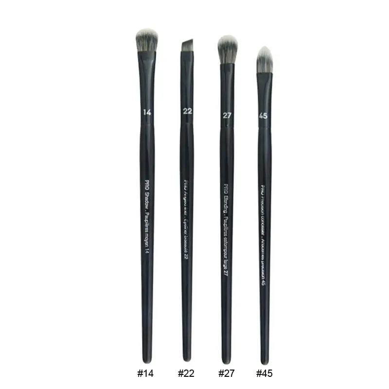4pcs/set Pro Black Eye Shadow Makeup Brushes Lip Brow Precision Concealer Blending Synthetic hair Smudge Highlight Make Up Brush — image 2