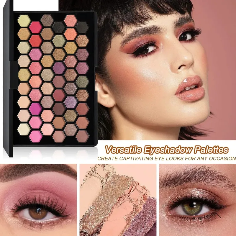6pcs Makeup Kits 54 Colors Eyeshadow Palette 15 Color Concealer Palette 12‑Color Lip Gloss with 9pcs Brushes Lip Brush Full Set — image 3