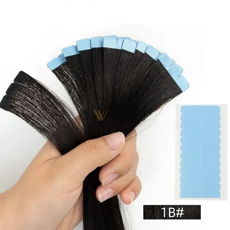 Invisible Mini Tape In Human Hair Extensions Seamless Adhesive Natural Straight Hair 12-24 Inches Machine Remy Hair 10pcs/pack — image 9