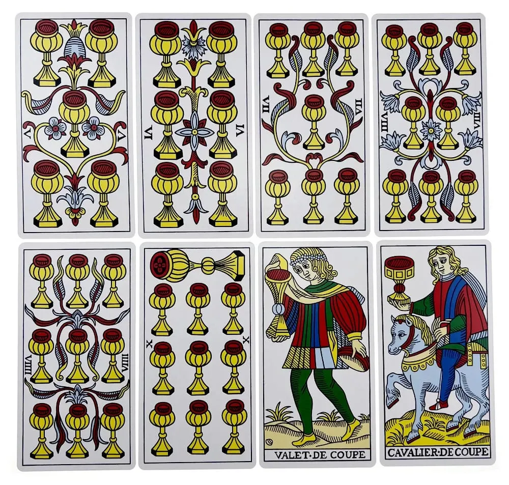 12x6.5cm Marseille Tarot Deck 78Pcs Full English Version Magic Tarot Board Game Universal Tarot Cards with Paper Instruction — image 5