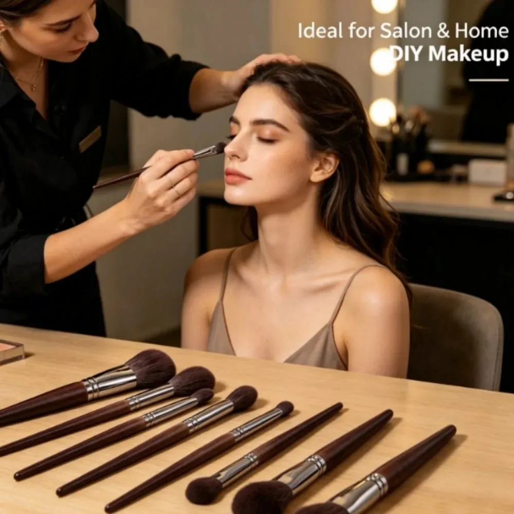 Makeup Brush Set Natural Goat Hair Professional Makeup Kit Blending Shader Smudging Cosmetic Brushes — image 5